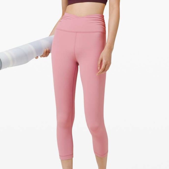 Lululemon Align Crop 21" *Cross Waist Pink Taupe 6 - Picture 2 of 8